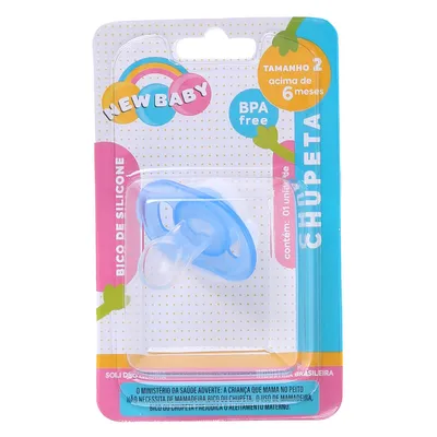 Chupeta New Baby Reta Silicone Bico Assimétrico Fase 2 Chupeta New Baby Reta Silicone Bico Assimétrico Fase 2