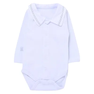 Body Bebê Fofinho Manga Longa Suedine Gola Bordada Body Bebê Fofinho Manga Longa Suedine Gola Bordada