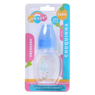 Mini Mamadeira New Baby Chuquinha Bico Pvc Decorada 60ml
