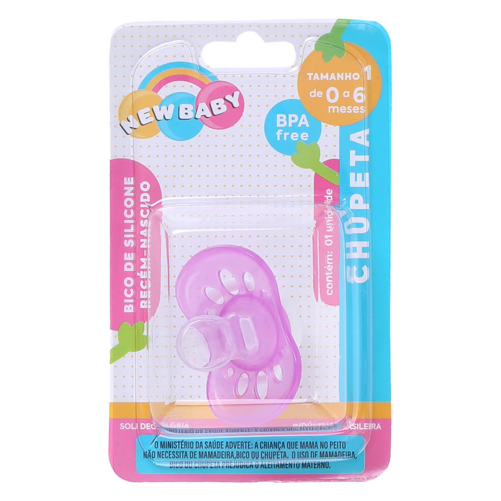 Chupeta New Baby Ventilada Silicone Assimétrico Fase 1
