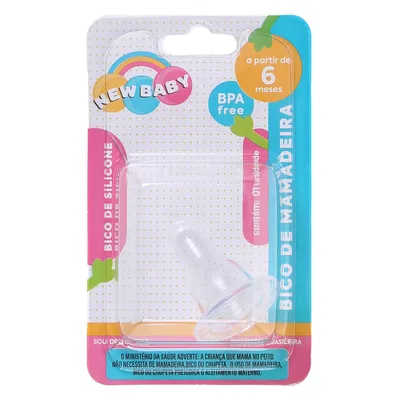 Bico De Mamadeira New Baby Silicone Convencional Fase 2