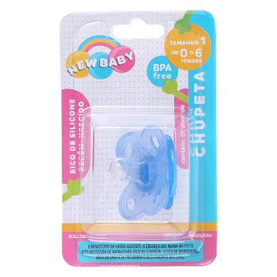 Chupeta New Baby Glitter Silicone Fase 1