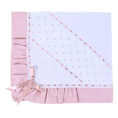Manta Bordados Alexandra Faixa Coração Com Babado Manta Bordados Alexandra Faixa Coração Com Babado