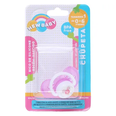 Chupeta New Baby Ventilada Silicone Fase 1