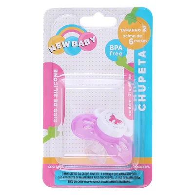 Chupeta New Baby Ventilada Silicone Assimétrico Fase 2