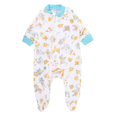 Macacão Longo Bebê Estilinho Malha Zíper Estampa Circo