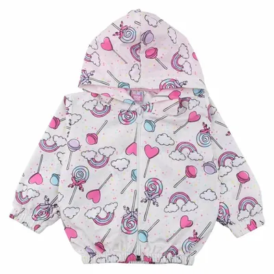 Jaqueta Bebê Din Don Com Capuz Estampa Pirulitos