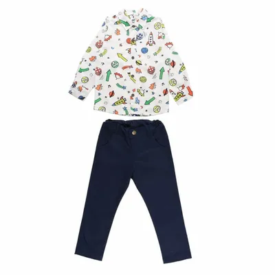 Conjunto Infantil Kookabu Camiseta Estampada + Calça Sarja Conjunto Infantil Kookabu Camiseta Estampada + Calça Sarja