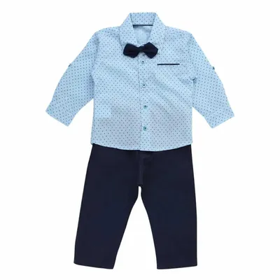 Conjunto Din Don Camisa Estampanda + Calça Sarja + Gravata Marinho Conjunto Din Don Camisa Estampanda + Calça Sarja + Gravata Marinho