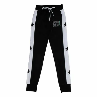 Calça Livy Em Moletom Com Cadarço Lateral Estrelas Calça Livy Em Moletom Com Cadarço Lateral Estrelas