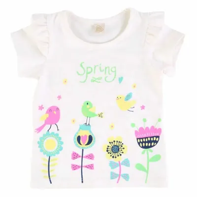 Blusa Bebê Din Don Estampa Pássaros Spring Blusa Bebê Din Don Estampa Pássaros Spring