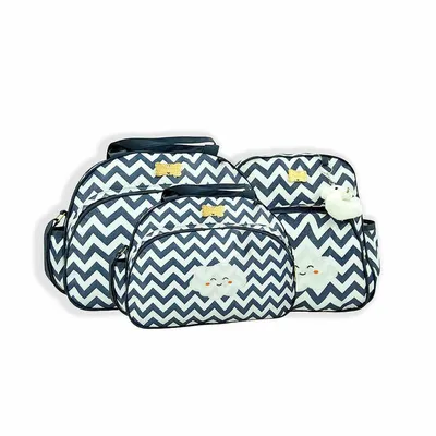 Kit Bolsa Maternidade Mave Com 02 Peças + Mochila Chevron Urso Kit Bolsa Maternidade Mave Com 02 Peças + Mochila Chevron Urso