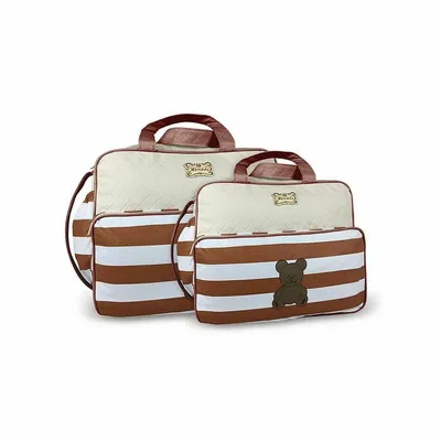 Kit Bolsa Maternidade Mave Com 02 Peças Listrado Urso Kit Bolsa Maternidade Mave Com 02 Peças Listrado Urso