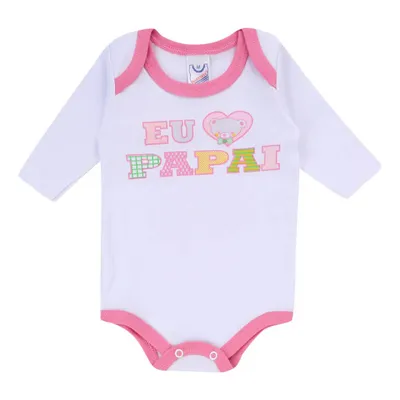 Conjunto Babynha Body Manga Longa Eu Amo O Papai + Mijão