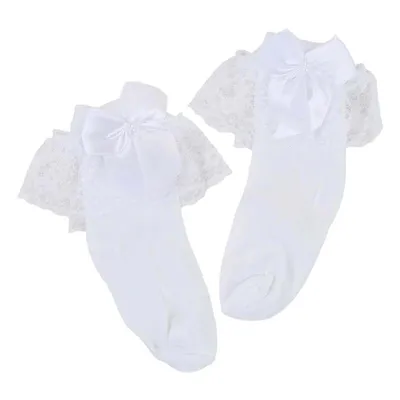 Meia infantil Brando Festa Em Renda Com Laço Meia infantil Brando Festa Em Renda Com Laço