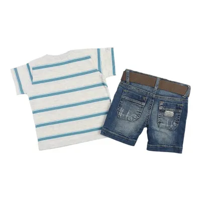 Conjunto Bebê Sonho Mágico Camiseta + Shorts Jeans Com Cinto Conjunto Bebê Sonho Mágico Camiseta + Shorts Jeans Com Cinto