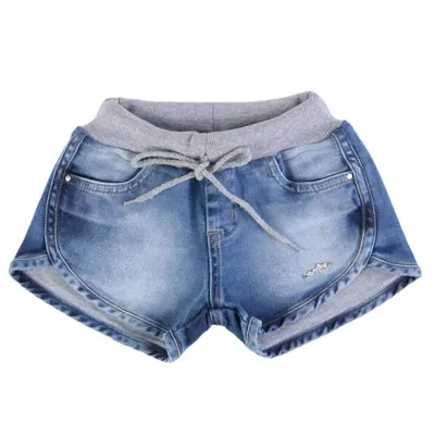 Shorts Jeans Infantil Color Mini Cós Em Moletom Shorts Jeans Infantil Color Mini Cós Em Moletom