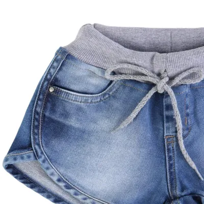 Shorts Jeans Infantil Color Mini Cós Em Moletom Shorts Jeans Infantil Color Mini Cós Em Moletom