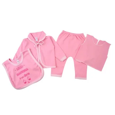 Pagão Chumbinho Baby Com Avental Estampado - 04 Peças