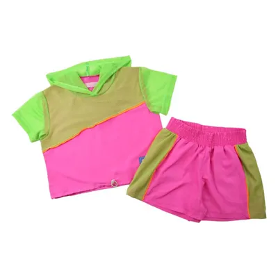 Conjunto Juvenil D'Way Blusa Bicolor + Shorts Com Tela Conjunto Juvenil D'Way Blusa Bicolor + Shorts Com Tela