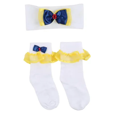 Kit Meia Infantil Baby Kids Com Faixa De Cabelo - 2 Peças Kit Meia Infantil Baby Kids Com Faixa De Cabelo - 2 Peças