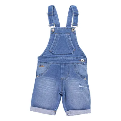 Jardineira Jeans Infantil Kookabu Com Bolso Frontal