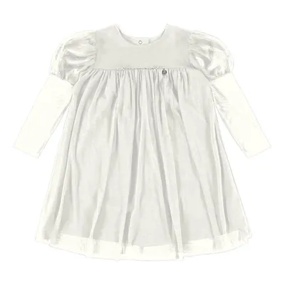 Vestido Manga Longa Bebê Kiki Com Tule Vestido Manga Longa Bebê Kiki Com Tule