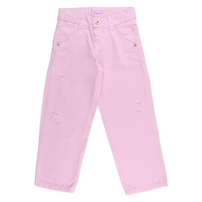 Calça Wide Leg Infantil Kookabu Em Sarja