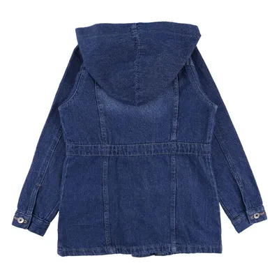 Jaqueta Jeans Juvenil Pami Parka Com Bolso E Capuz