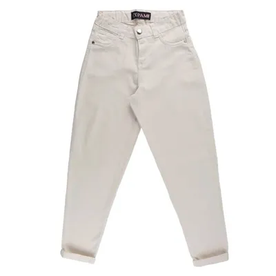 Calça Mom Juvenil Pami Em Sarja Com Bolso