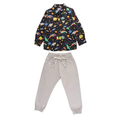 Conjunto Infantil Kookabu Camiseta Estampado + Calça Sarja