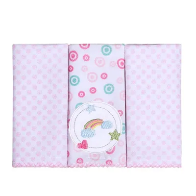 Kit Pano De Boca Estampado Papi Bordados Sol - 03 Peças Kit Pano De Boca Estampado Papi Bordados Sol - 03 Peças