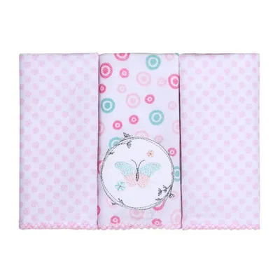 Kit Pano De Boca Estampado Papi Bordados Borboleta - 03 Peças