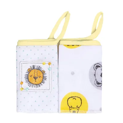 Kit Pano De Boca Estampado Papi Bordados Amigos - 02 Peças Kit Pano De Boca Estampado Papi Bordados Amigos - 02 Peças