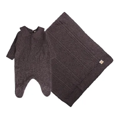 Saída de Maternidade Din Don Trançado Com Gola Trabalhada