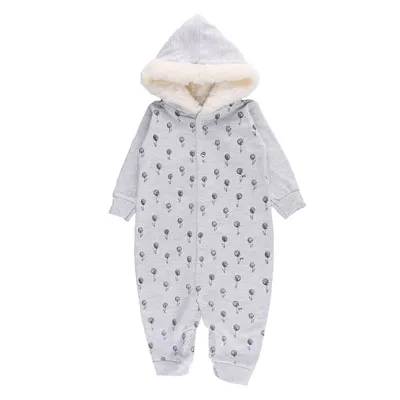 Macacão Longo Junkes Baby Moletinho Estampado Com Capuz