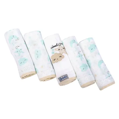 Kit Fralda Minasrey Bordada Alvinha Cloud - 05 Unidades