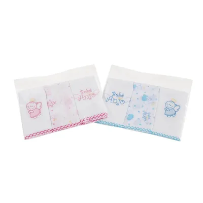 Kit Babete Minasrey Bebê Anjo - 03 Unidades Kit Babete Minasrey Bebê Anjo - 03 Unidades