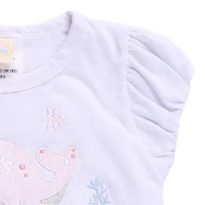 Banho De Sol Din Don Bordado Baleia Com Babados