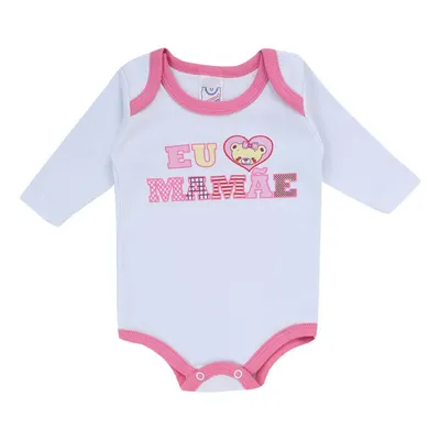 Conjunto Babynha Body Manga Longa Eu Amo A Mamãe + Mijão