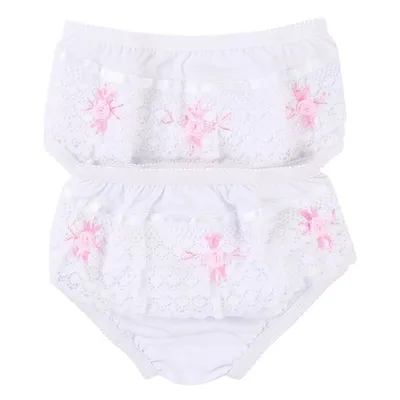 Kit Calcinha 02 Peças Infantil Bordada 7654