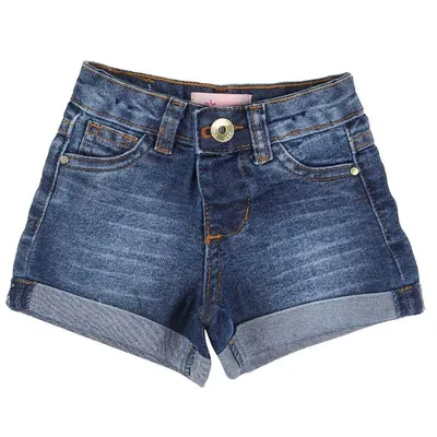 Short Jeans Color Mini Com Barra Virada Short Jeans Color Mini Com Barra Virada