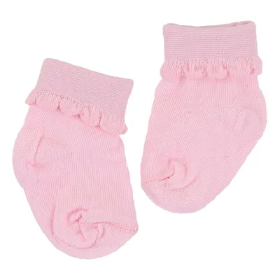 Meia infantil Brando Punho Virado Lisa