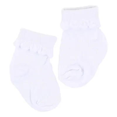 Meia infantil Brando Punho Virado Lisa