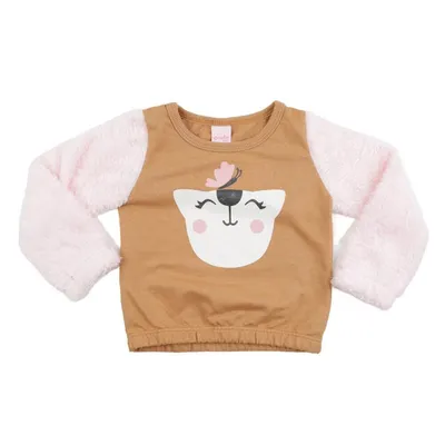 Conjunto Color Mini Blusão Com Pelúcia + Calça Em Moletom