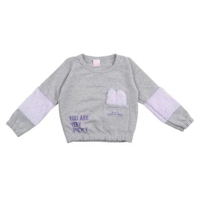 Conjunto Color Mini Blusão Com Detalhe Em Tela + Calça Em Moletom Conjunto Color Mini Blusão Com Detalhe Em Tela + Calça Em Moletom