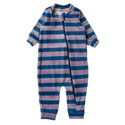 Macacão Longo Bebê Tile E Sul Com Estampa Bordada E Zíper