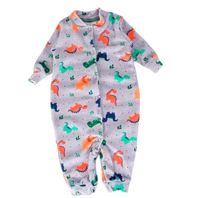 Macacão Longo Bebê Tile E Sul De Pelo Com Fecho Em Botões