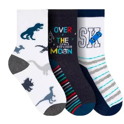 Kit Meia Infantil Selene Estampada - 03 Peças