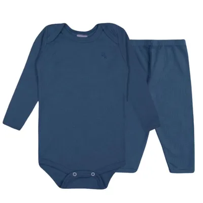 Conjunto Infantil Junkes Body Manga Longa Liso + Mijão